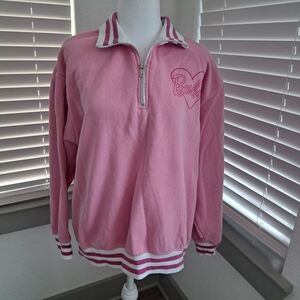 Barbie Pink Quarter-Zip Sweatshirt